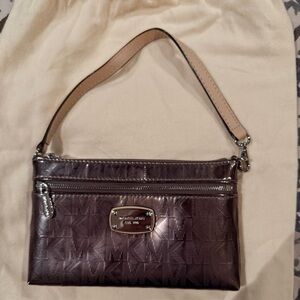 Michael Kors Shiny Brown Wristlet
